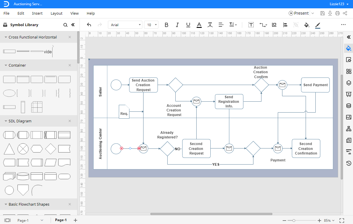 Make a flowchart with the template in EdrawMax