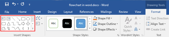 shape gallery in Word