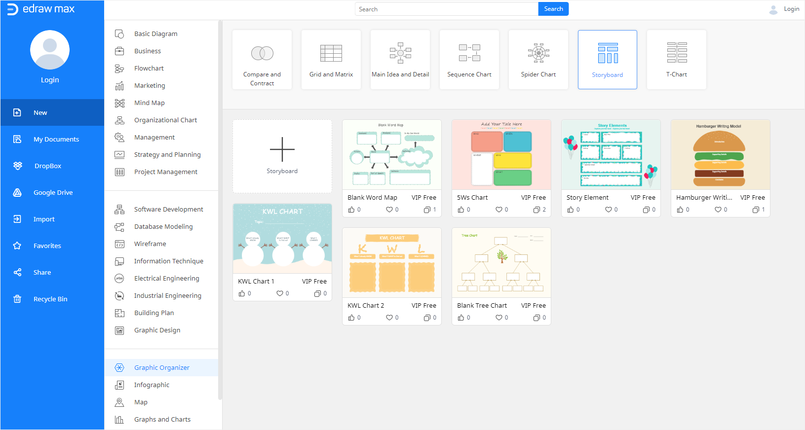 storyboard de edrawmax