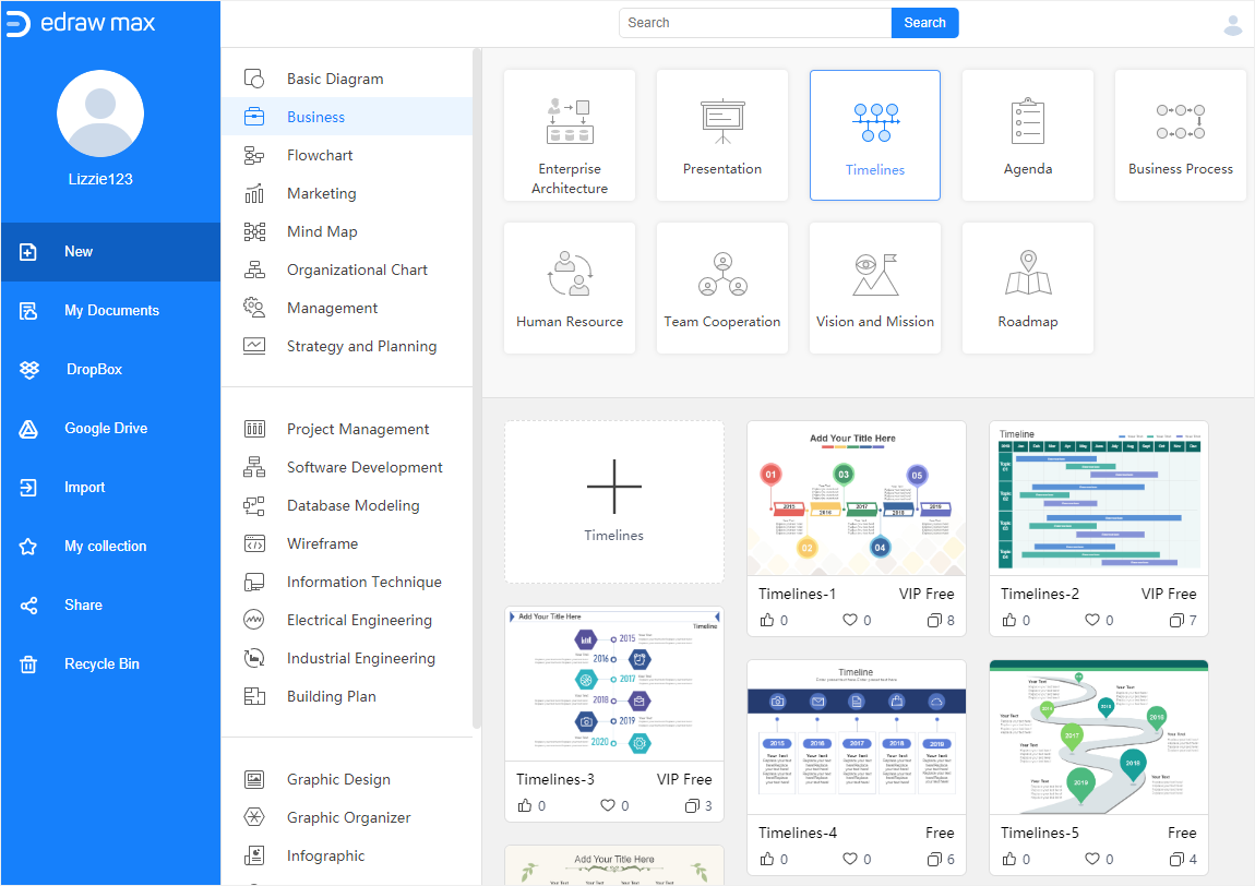 edrawmax timeline template