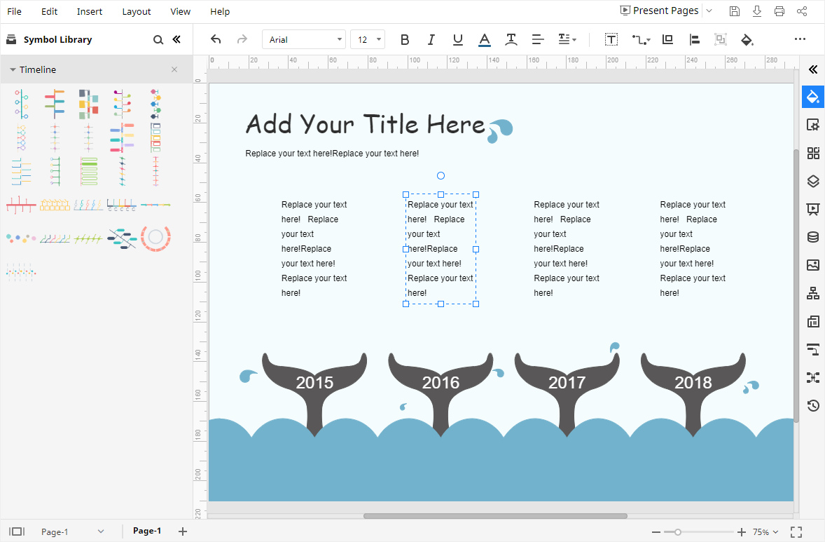 open the timeline template on EdrawMax