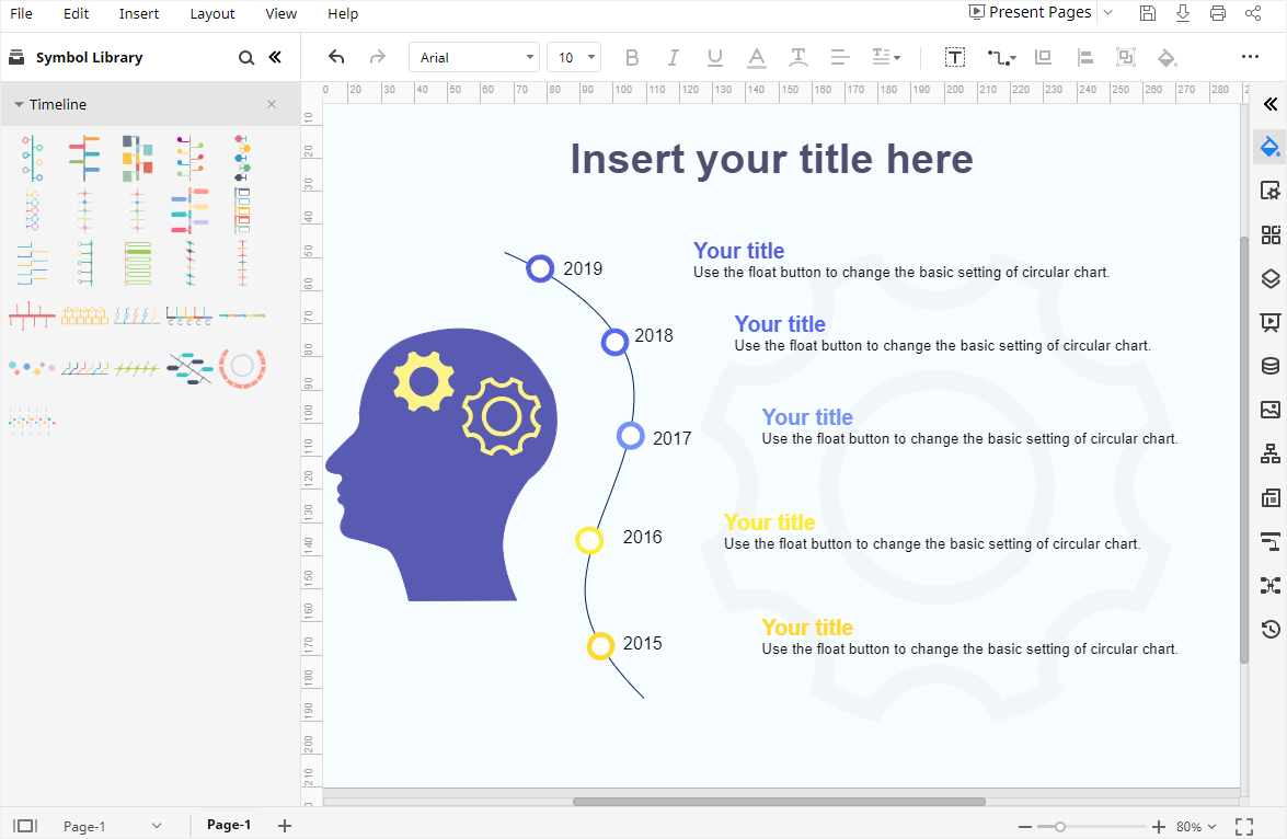 open the timeline template on EdrawMax