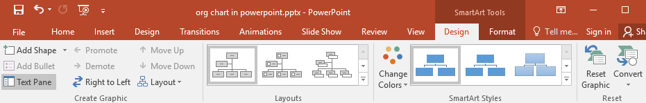 PowerPoint中SmartArt工具的设计选项卡