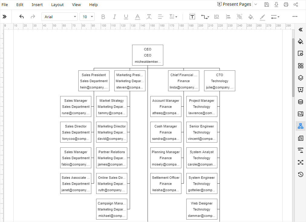 lucidchart how to make an org chart