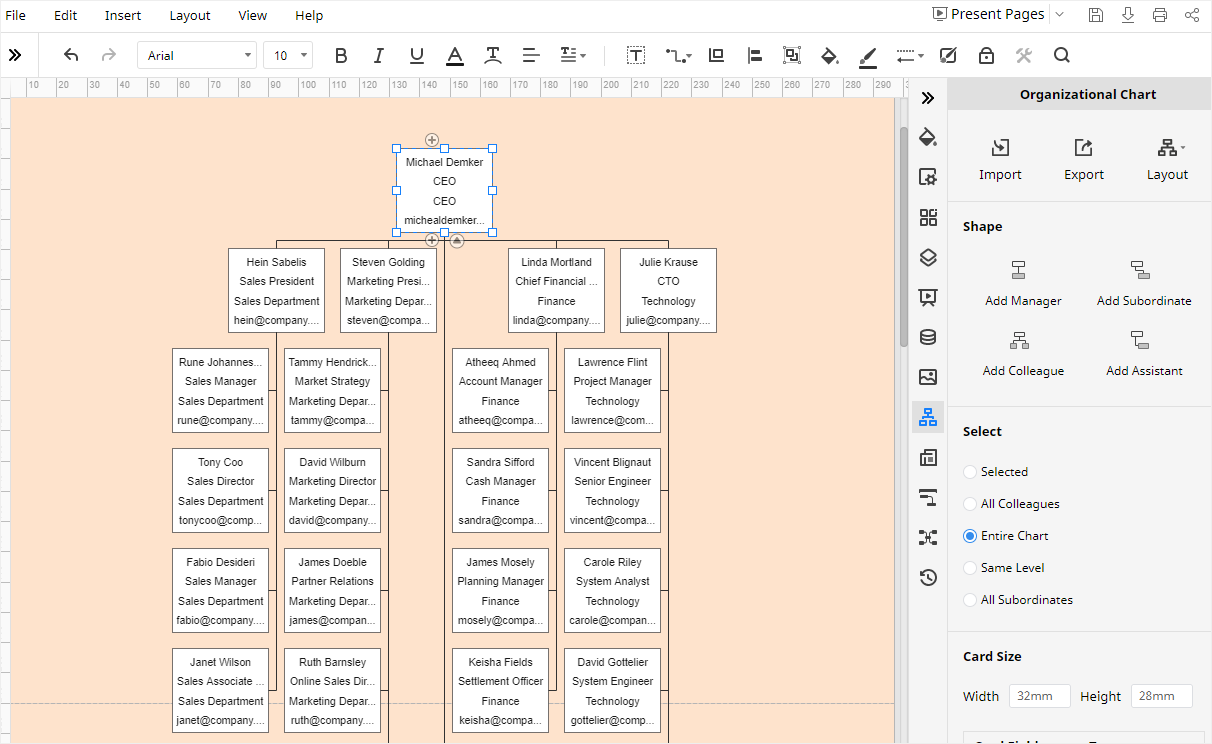 Grounds prosperity tomorrow How to Create an Org Chart in Google Sheets | EdrawMax Online