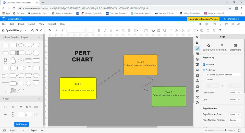 Personnaliser le graphique PERT Excel dans EdrawMax