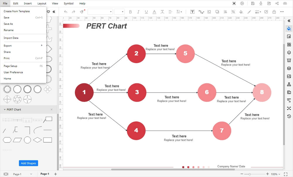 excel pert chart template