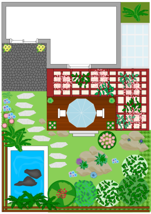 diseño de jardín en la terraza