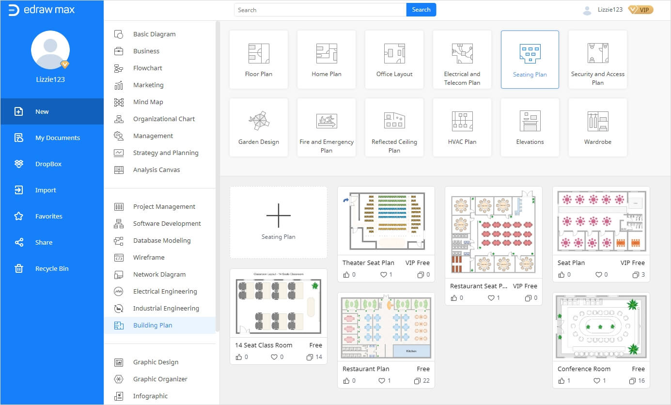 edrawmax seating plan templates