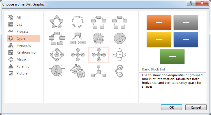 smartart graphic circle