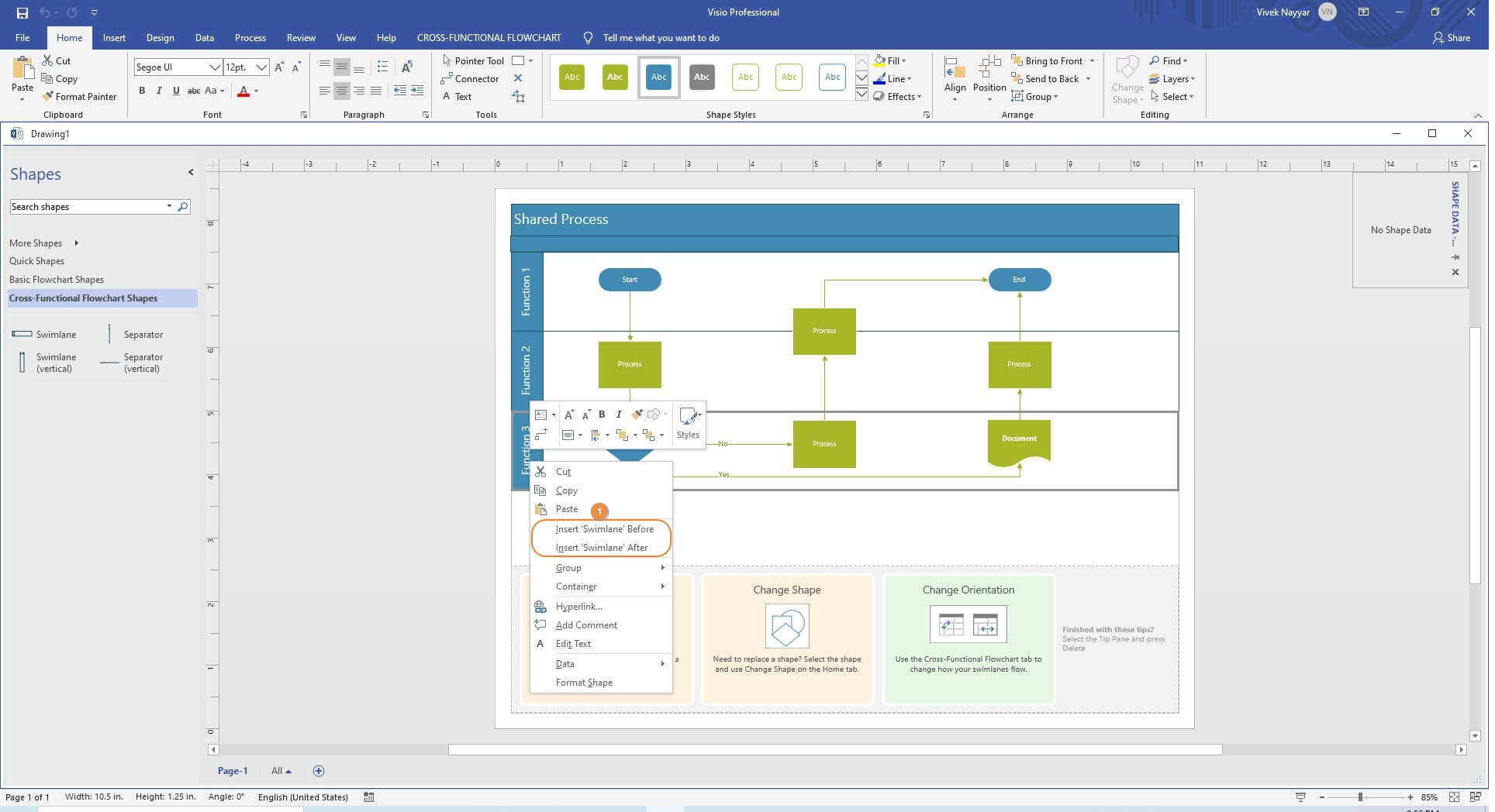 Ajouter un Swimlane à un diagramme