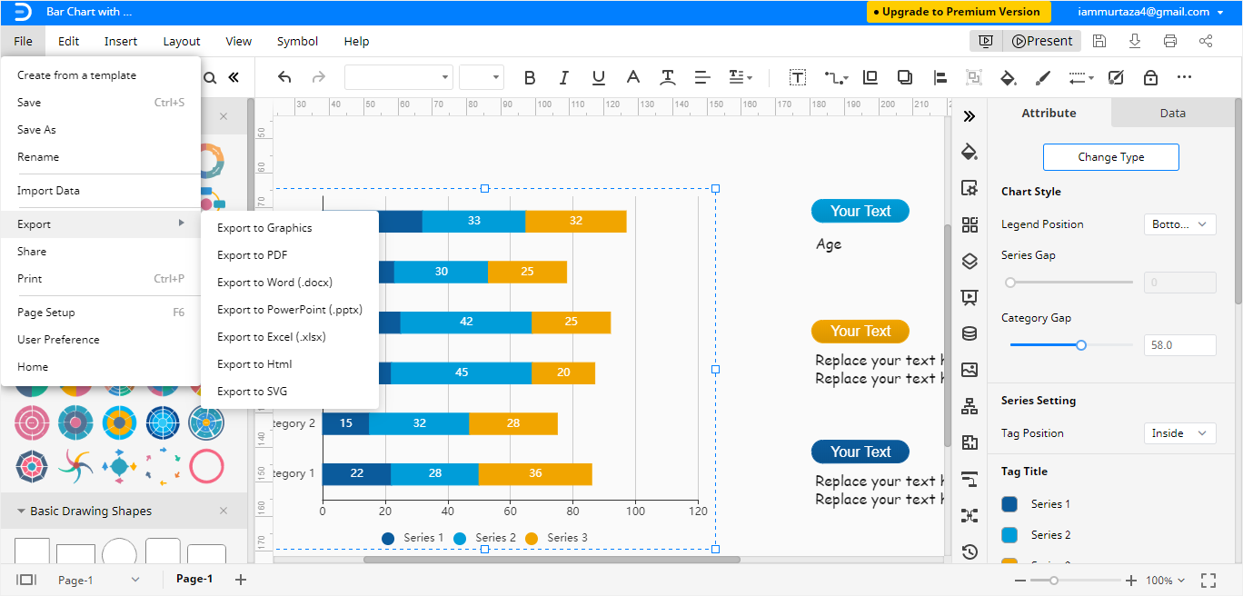 export bar chart