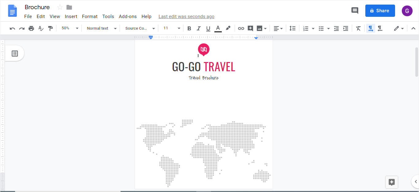 brochure dans google docs