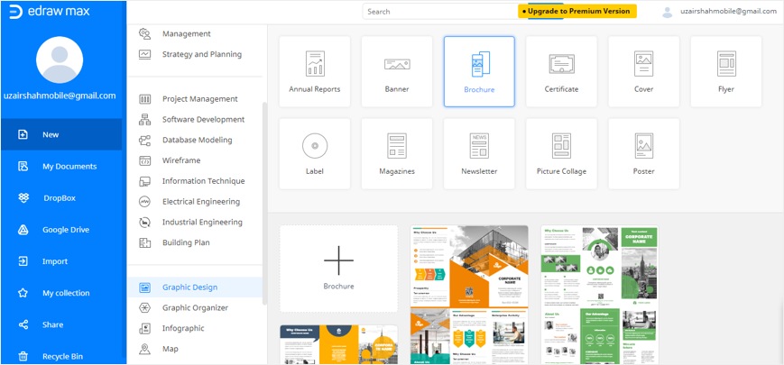 plantilla de folleto en edrawmax