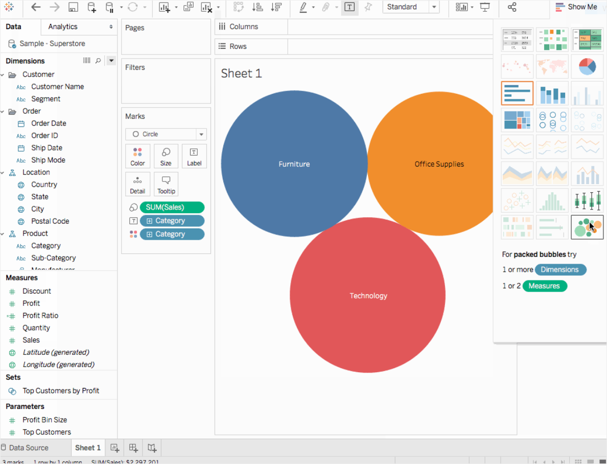 tableau insert bubble chart