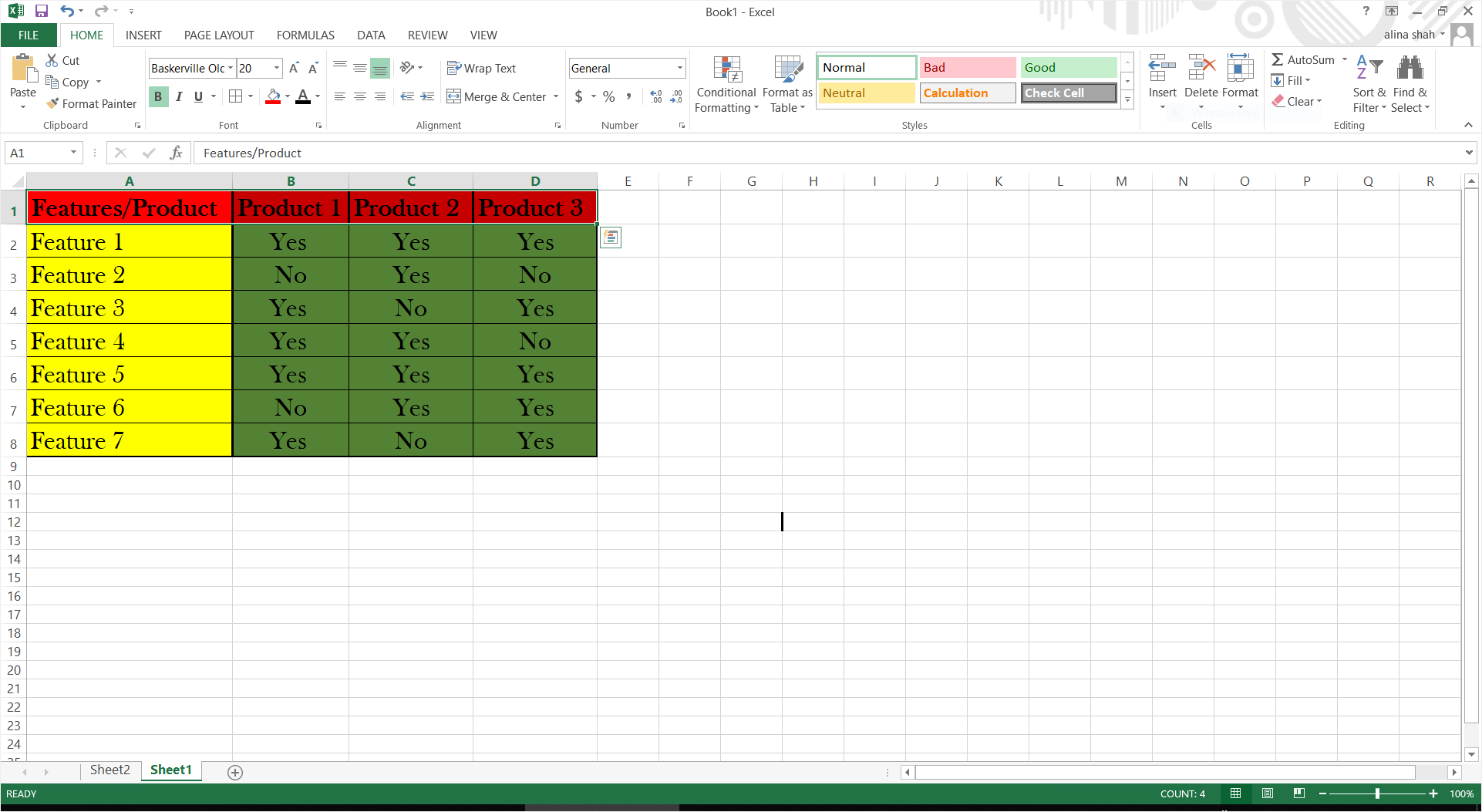 Cómo Hacer un Cuadro Comparativo en Excel | EdrawMax Online