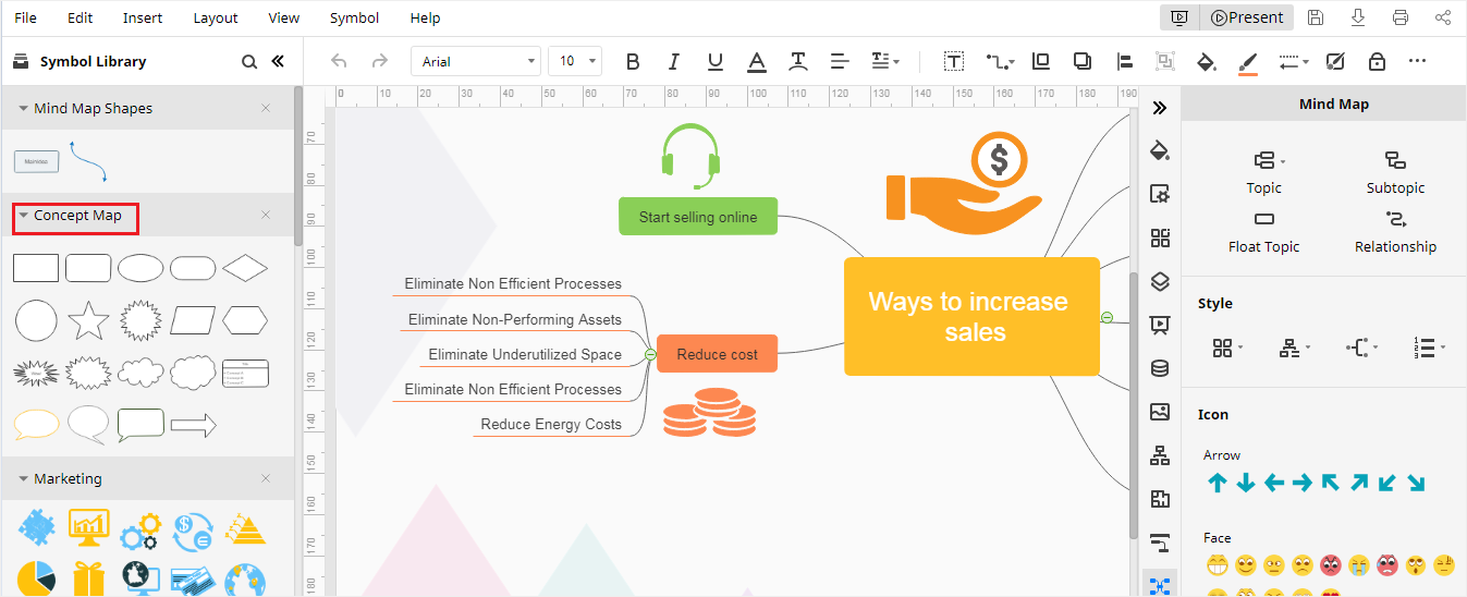 open concept map template