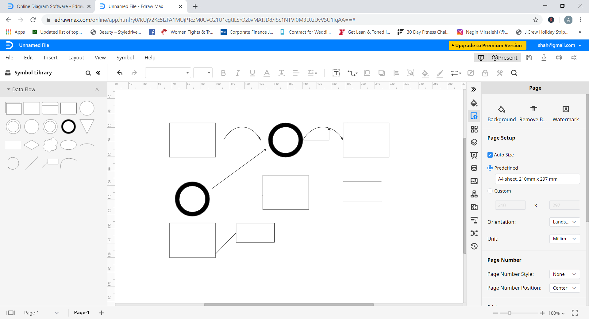 connecter des symboles de flux de données dans edrawmax