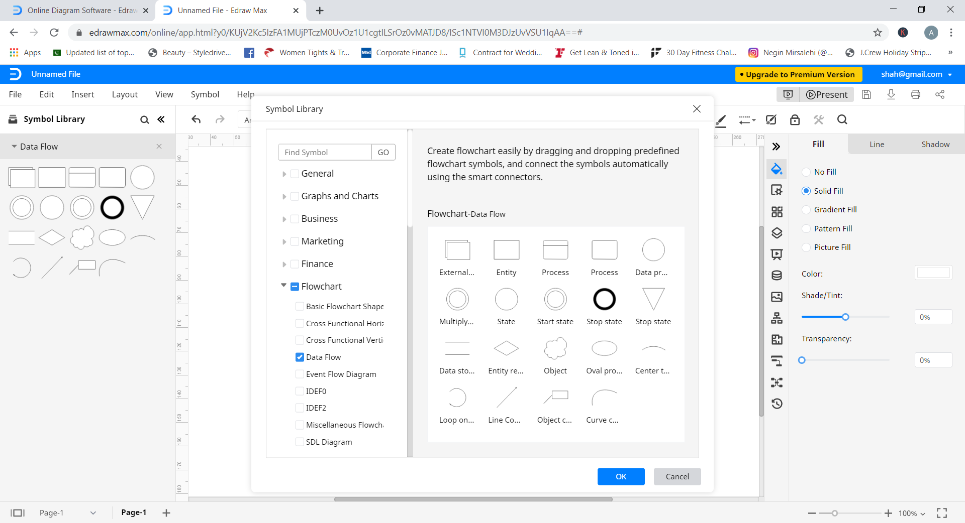 data flow symbols in edrawmax