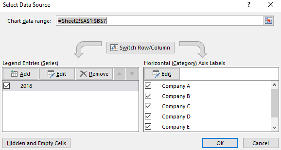 open Select Data Source window