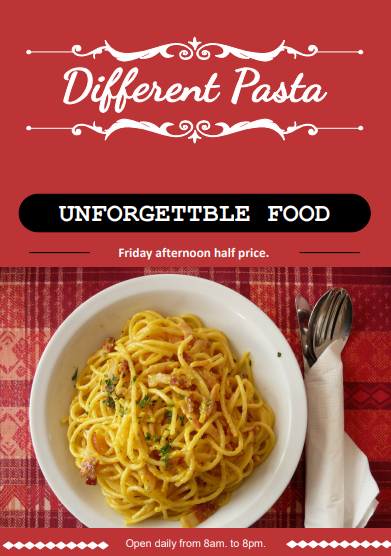pasta restaurant flyer