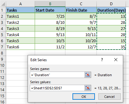 Edit Series window in Excel