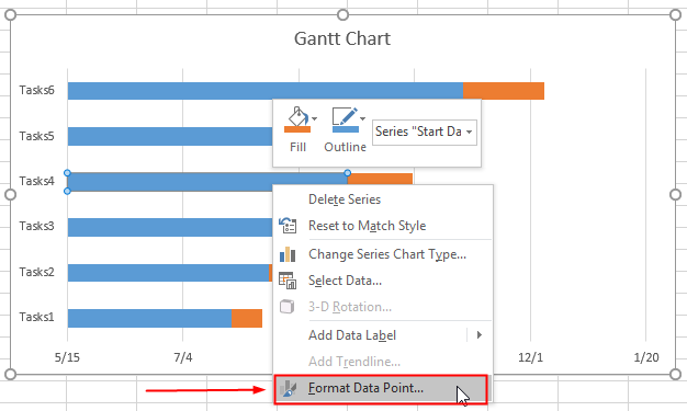 opción Dar Formato a Puntos de Datos