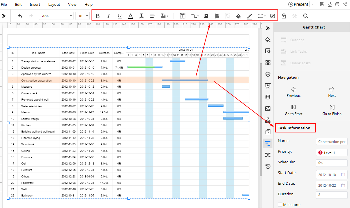 formatting tools in EdrawMax