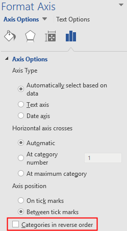 Categories in reverse order option