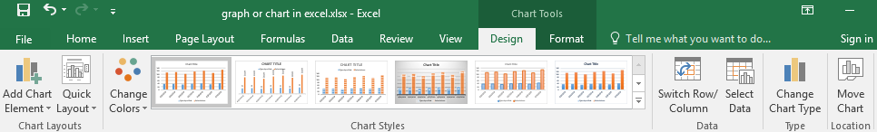 Design tab in Excel