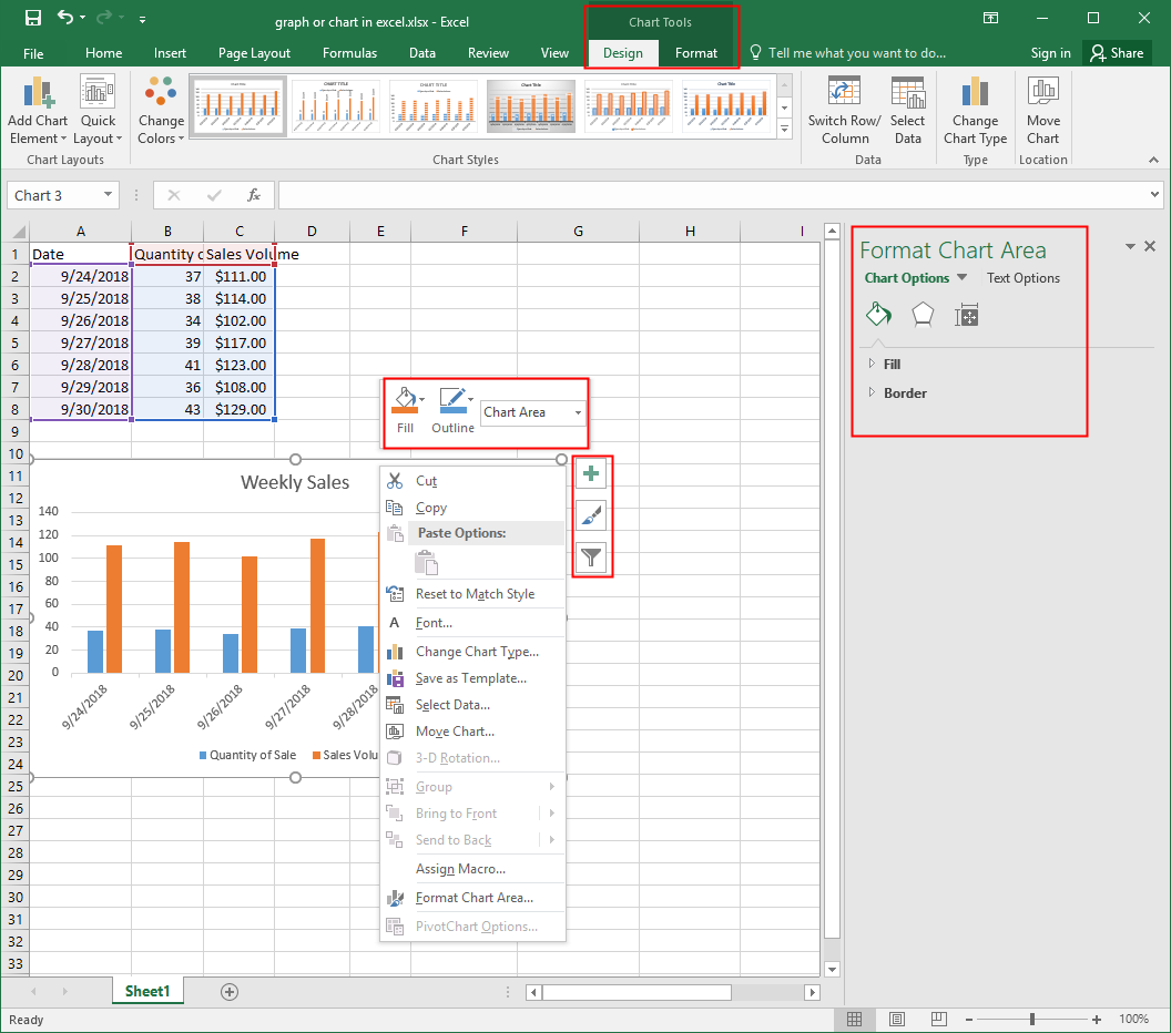 formatting tools for charts