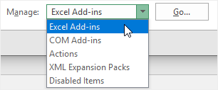 choose Excel Add-ins