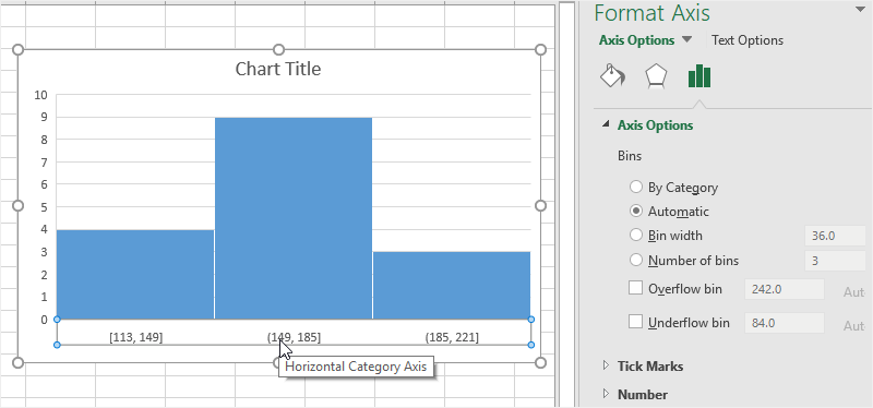 abrir panel formato del eje