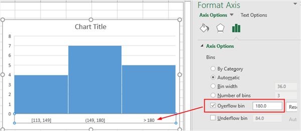 excel histogram bin size