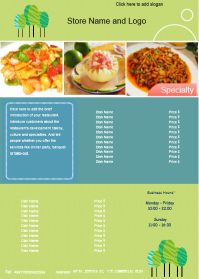 food menu