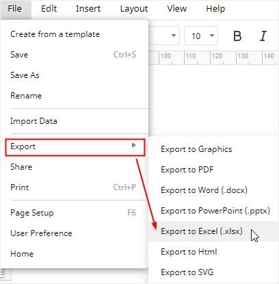 Export a line graph in EdrawMax