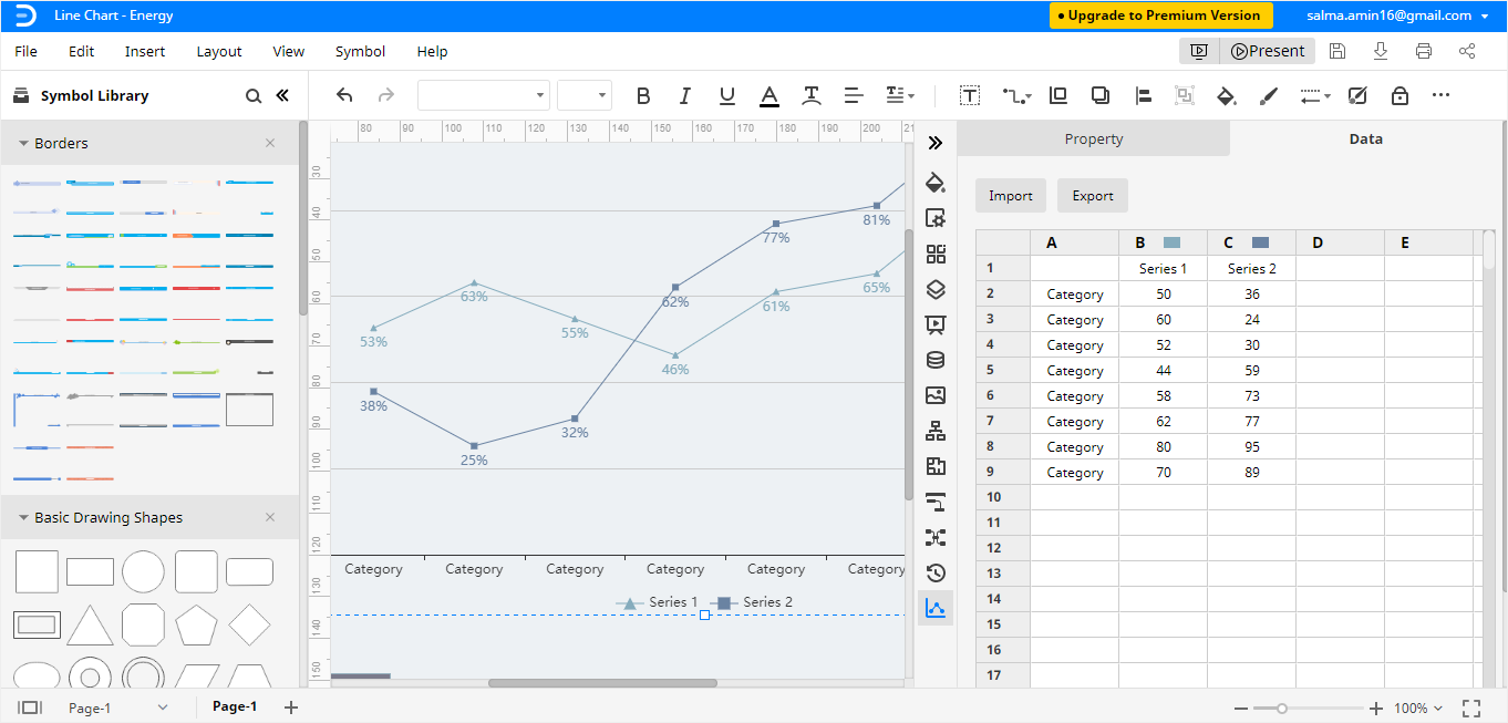 edrawmax enter data