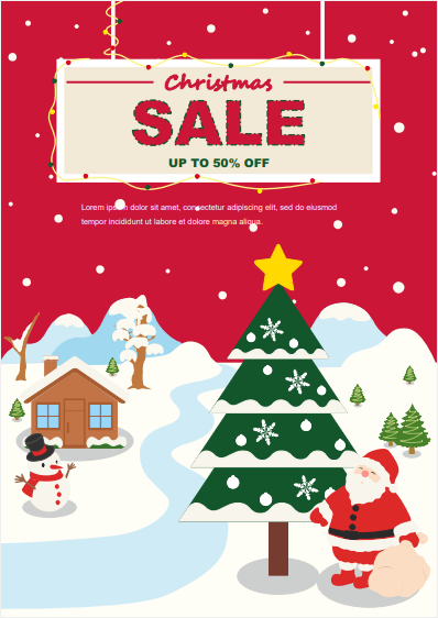 red background christmas sale