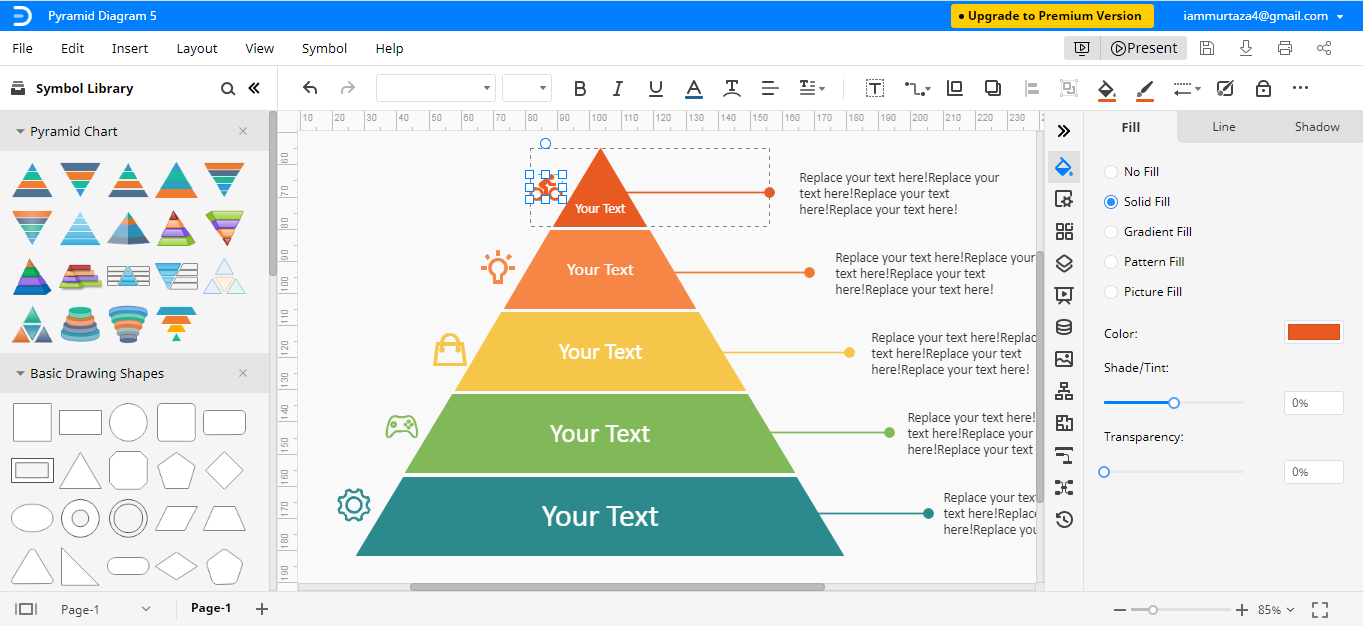 edit pyramid chart template