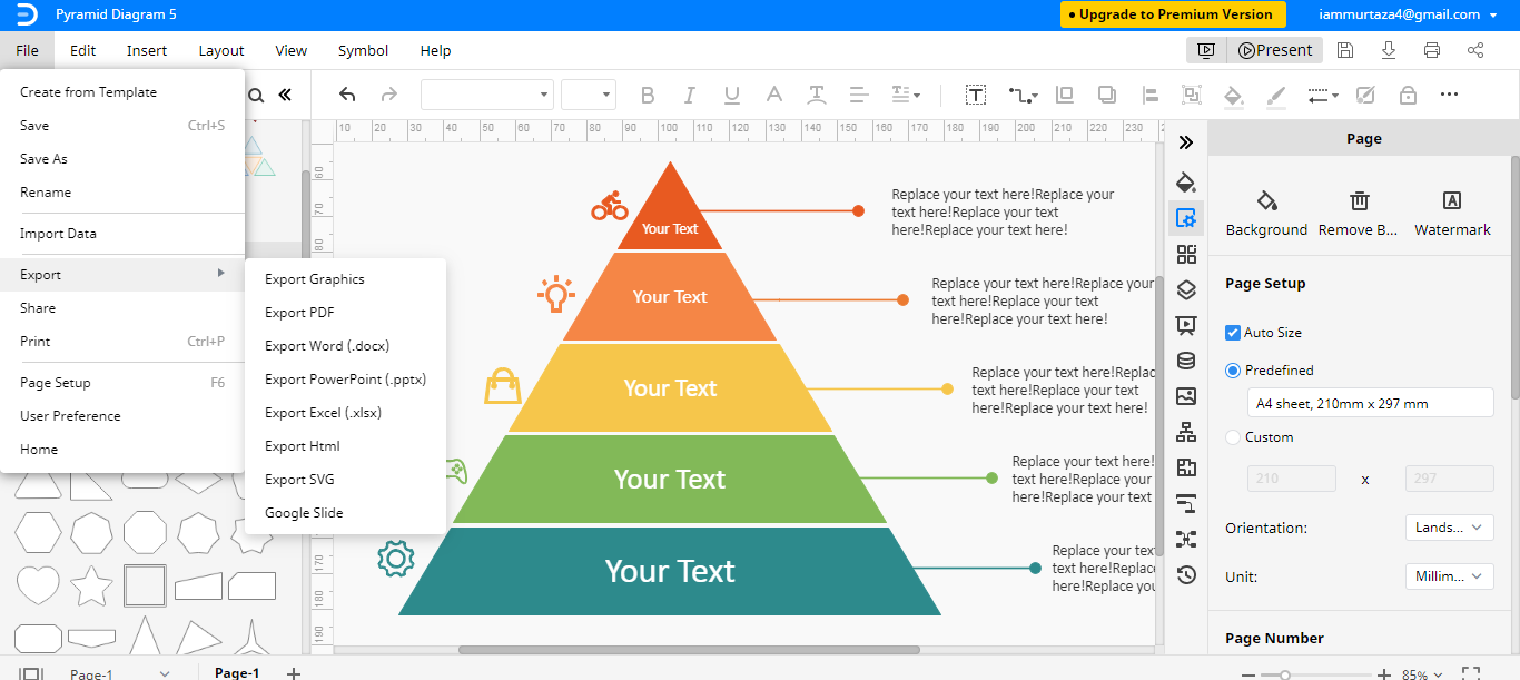 save export pyramid chart