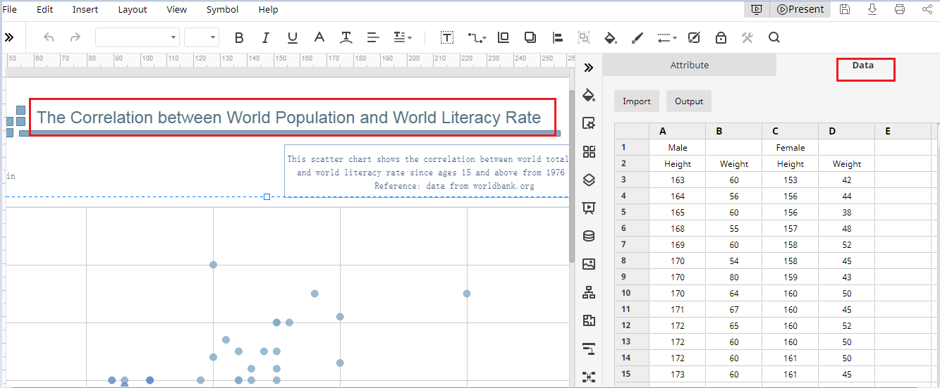 change text data