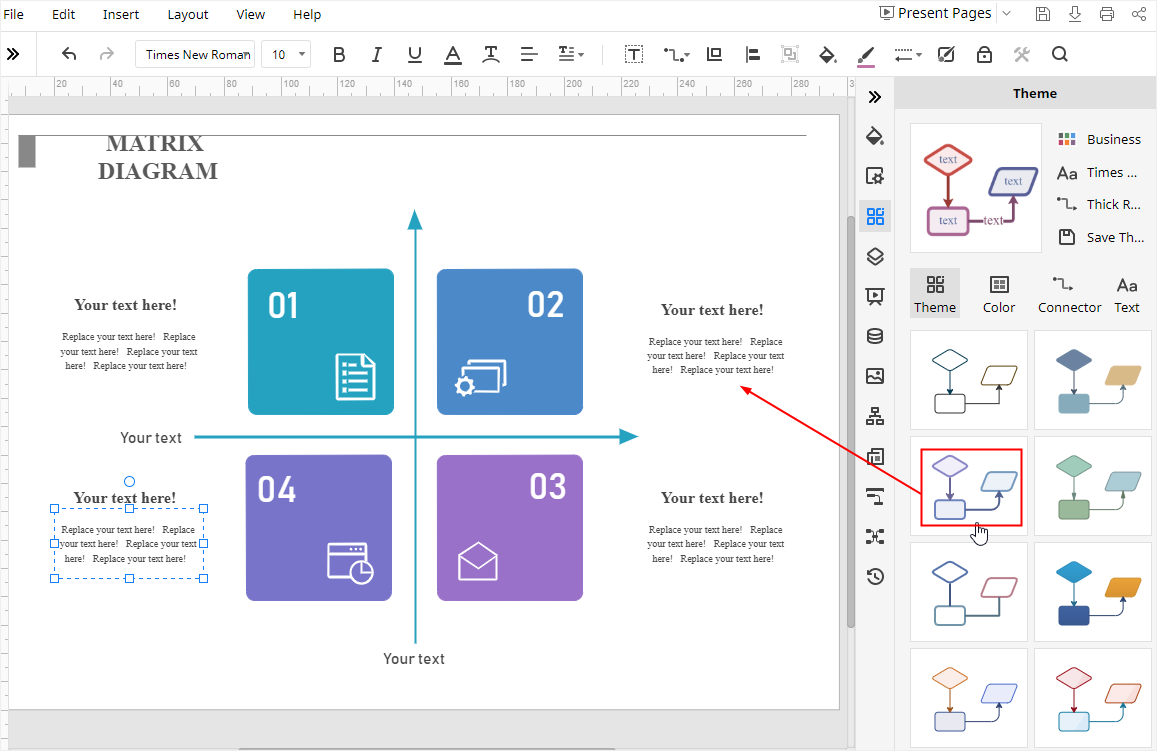 change the theme of infographic in EdrawMax