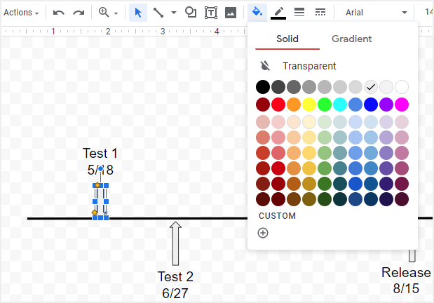 changer les couleurs des flèches dans Google Docs