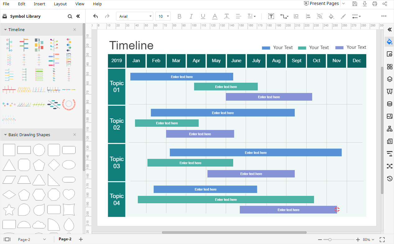 open the timeline template on Edraw Max