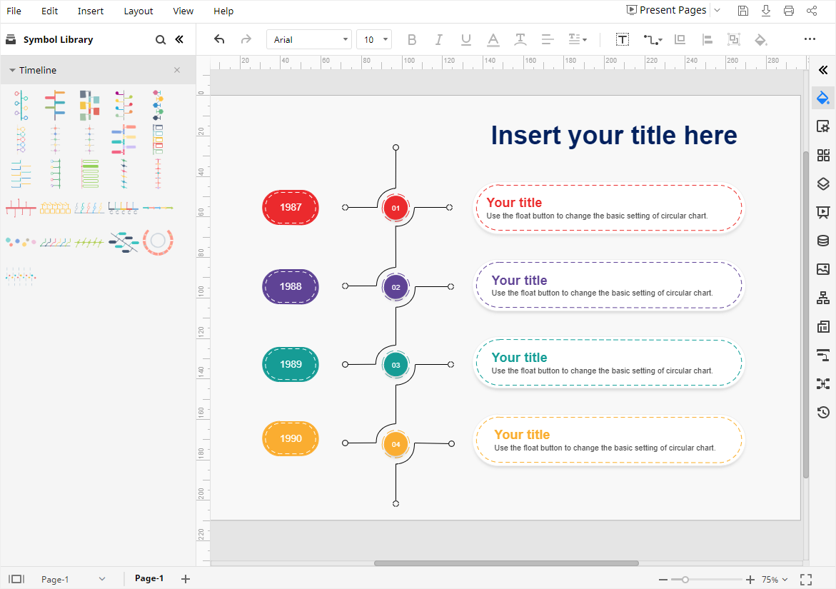 open the timeline template in EdrawMax