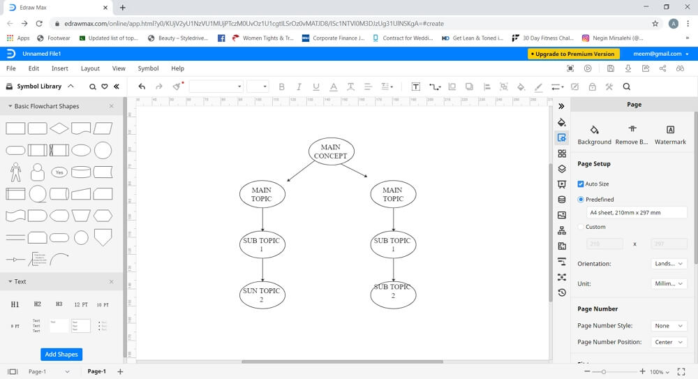 create concept map in Edraw Max