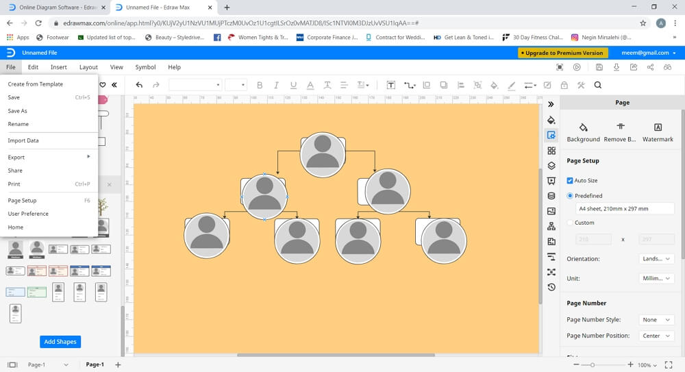 Salva albero genealogico