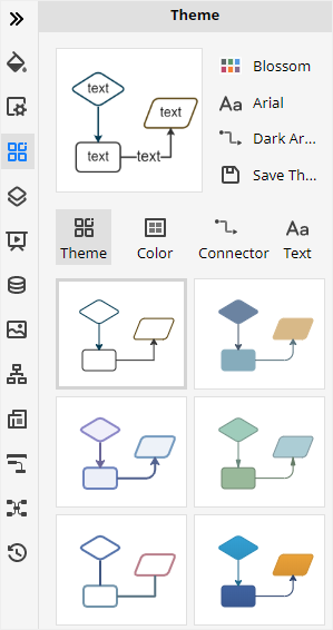 panel de tema en edrawmax