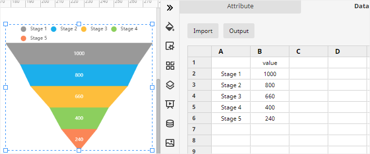 aggiunta di dati con edrawmax