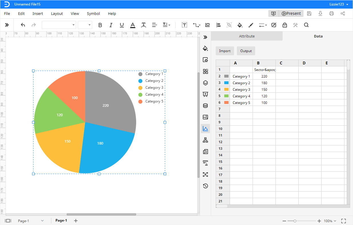 edrawmax chart data pane